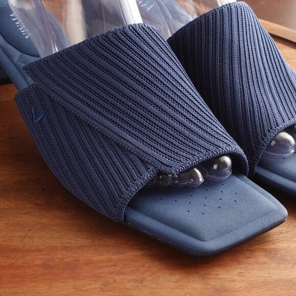 Vivaia Sandals Womens SZ EU 41.5 US 10 Blue Jade Pro Square Toe Block Heel Shoes - Picture 5 of 14